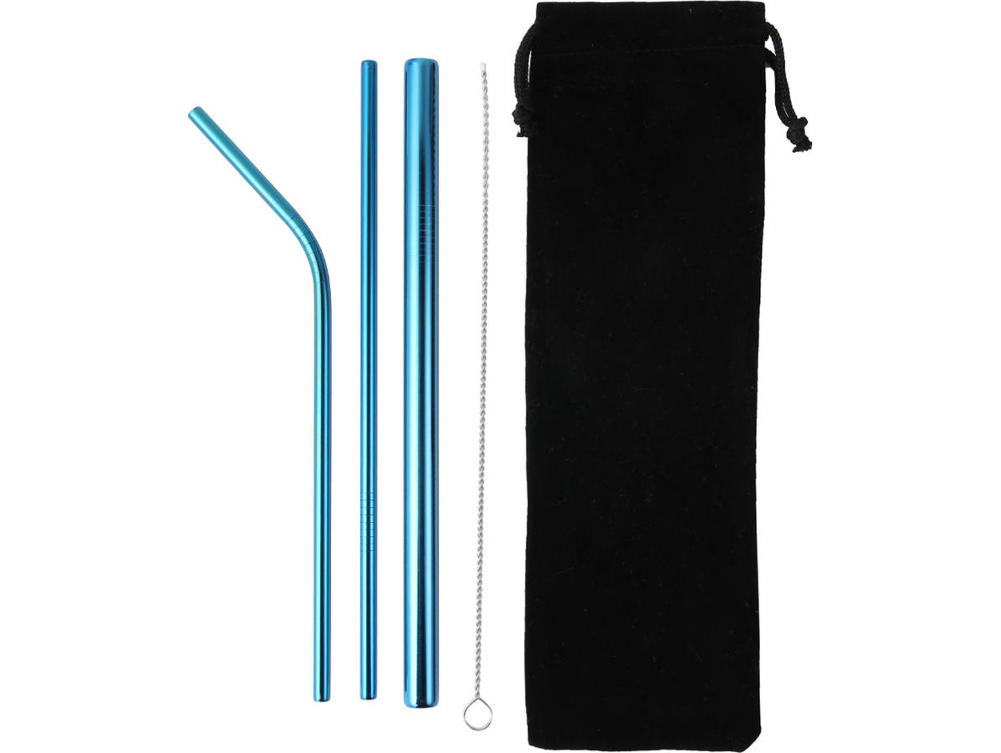 3 Pajillas AREALER Acero Reutilizables (Azul)