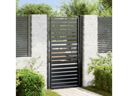 Puerta de jardín con cerradura, color negro, 100 x 180 cm, aluminio, WSD440330 Lovely House