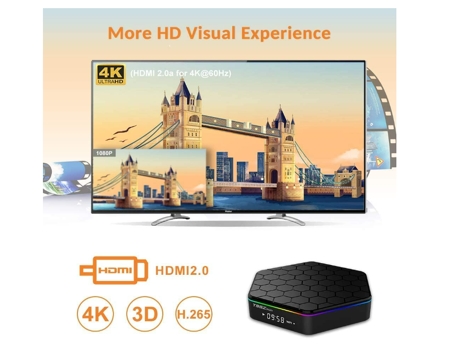 Box Smart TV YIZHOOD (Android 4 GB RAM WiFi Negro)