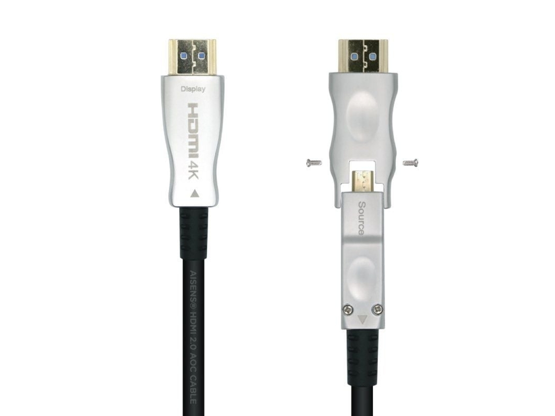 Cable Hdmi 2.0 Aoc 4K Desmontable AISENS A148-0512/ Hdmi Macho / D Macho Hdmi Macho/ 30M/ Negro