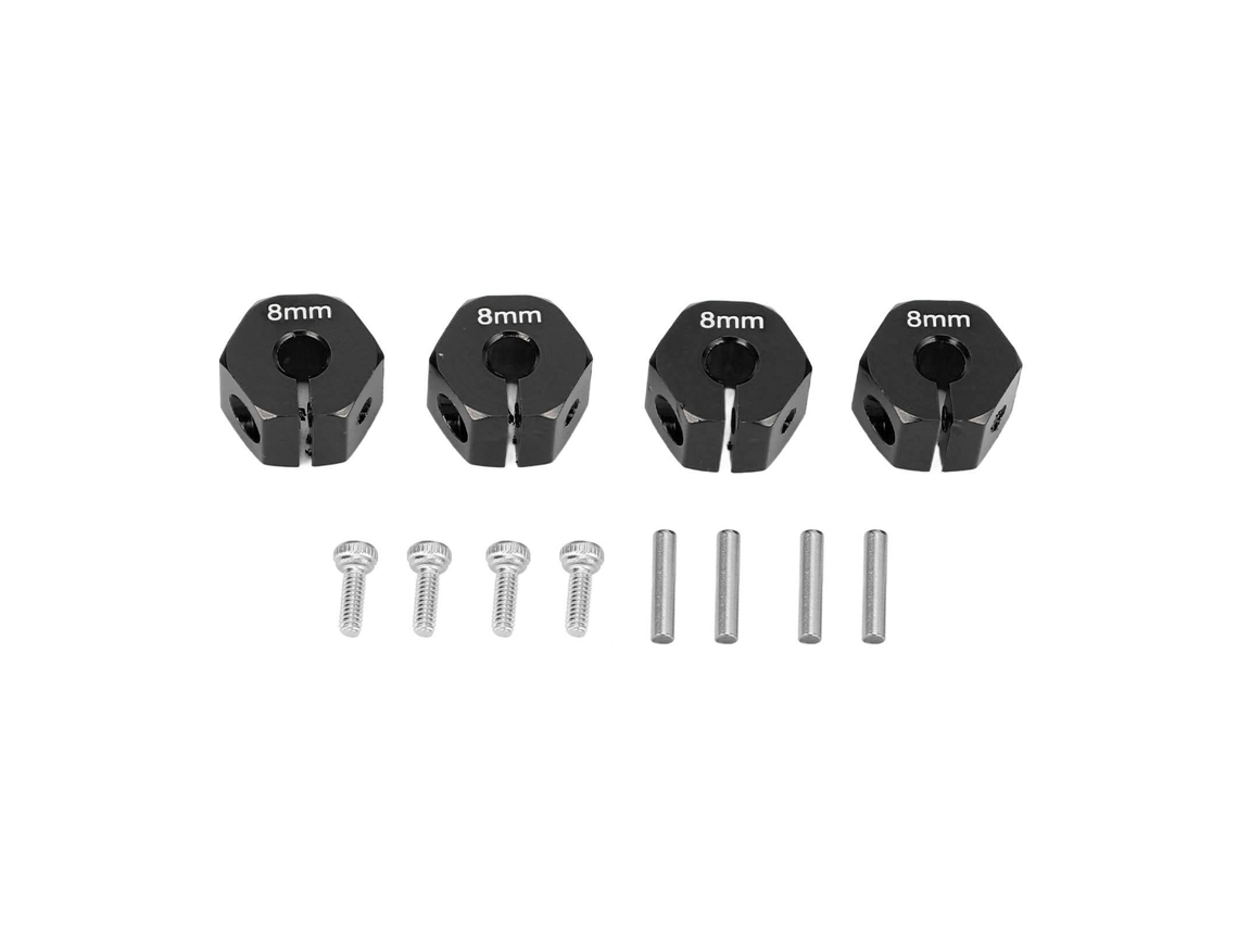 Adaptador De Buje De Rueda Hexagonal De Aluminio De 8 Mm Para Scx10 Cc01 Wraith 90027 90034 Negro