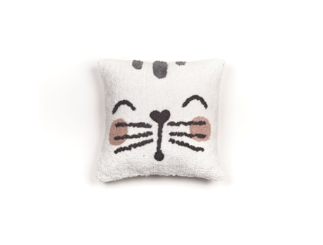 Cojín con relleno infantil diseño animals, tejido tufted de algodón. M/Gato 40x40cm MEVAK LIVING