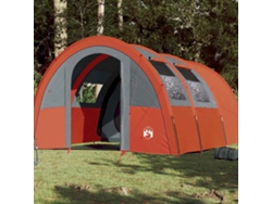 Tienda de campaña tipo túnel impermeable para 4 personas, gris/naranja.