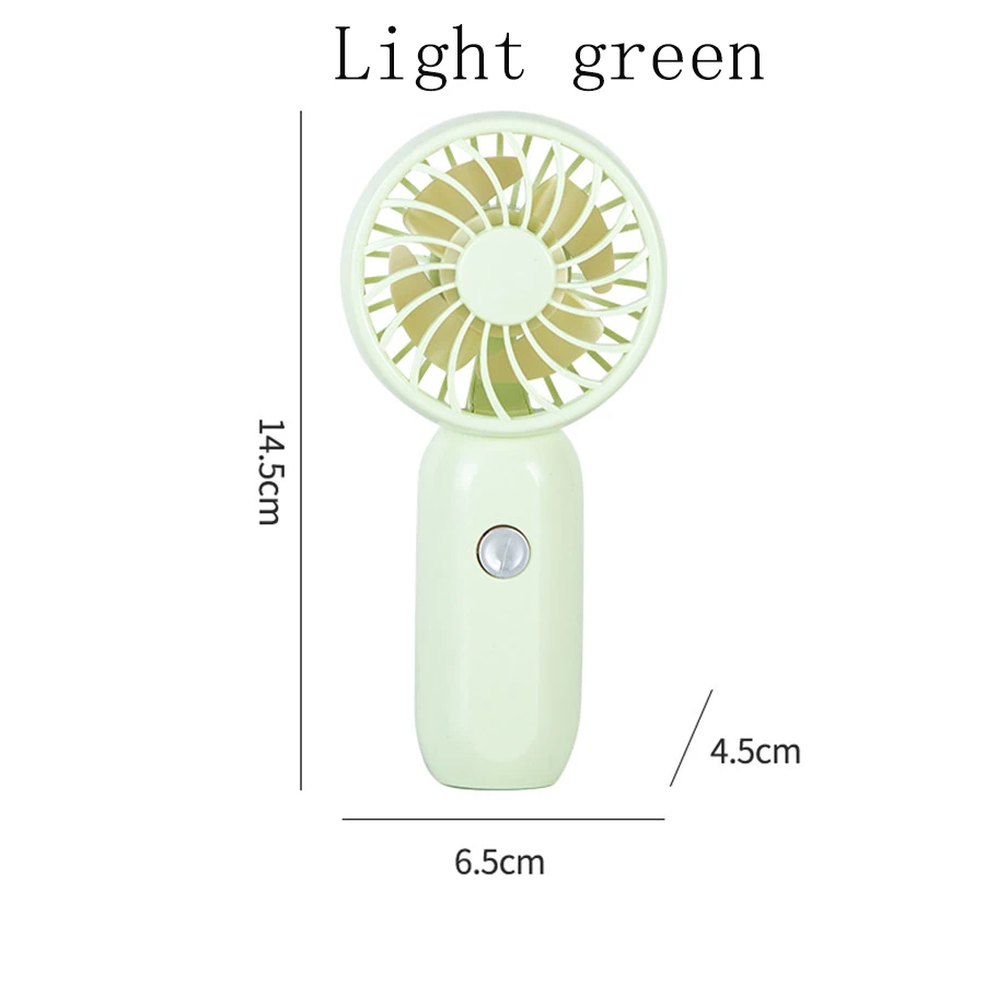 Ventilador Portátil Pequeño, Silencioso, De Tres Velocidades (verde Claro), Recargable Por Usb, Ideal Para Deportes.
