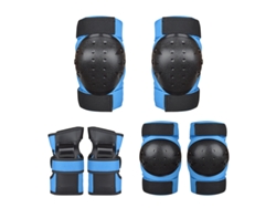YUYSAN Juego de Rodilleras, Coderas y Protectores de Manos para Adultos y Niños Esquí y Patinaje Talla L (51-75kg) Azul