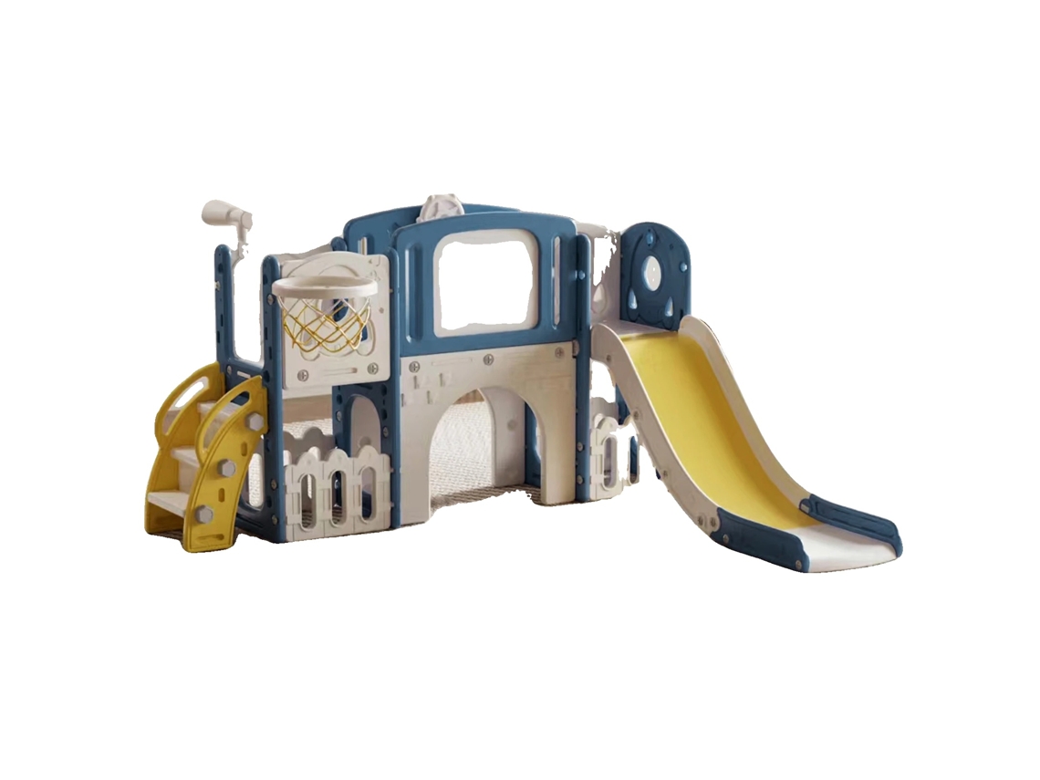 Tobogán infantil, multifuncional, fabricado en plástico resistente, Gdxst-azulamarillo