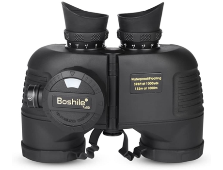 Prismáticos CHRONUS Visión Nocturna Militar Exterior Impermeable con Brújula Negro 7X50
