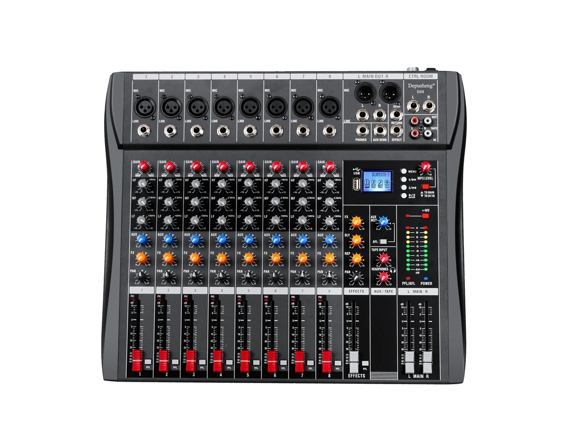 Mezclador de audio, 6/8/12 canales, procesamiento de efectos integrado, Dx8 OEM