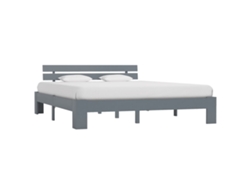 Estructura De Cama Sin Colchón Madera De Pino Gris 160x200 Cm