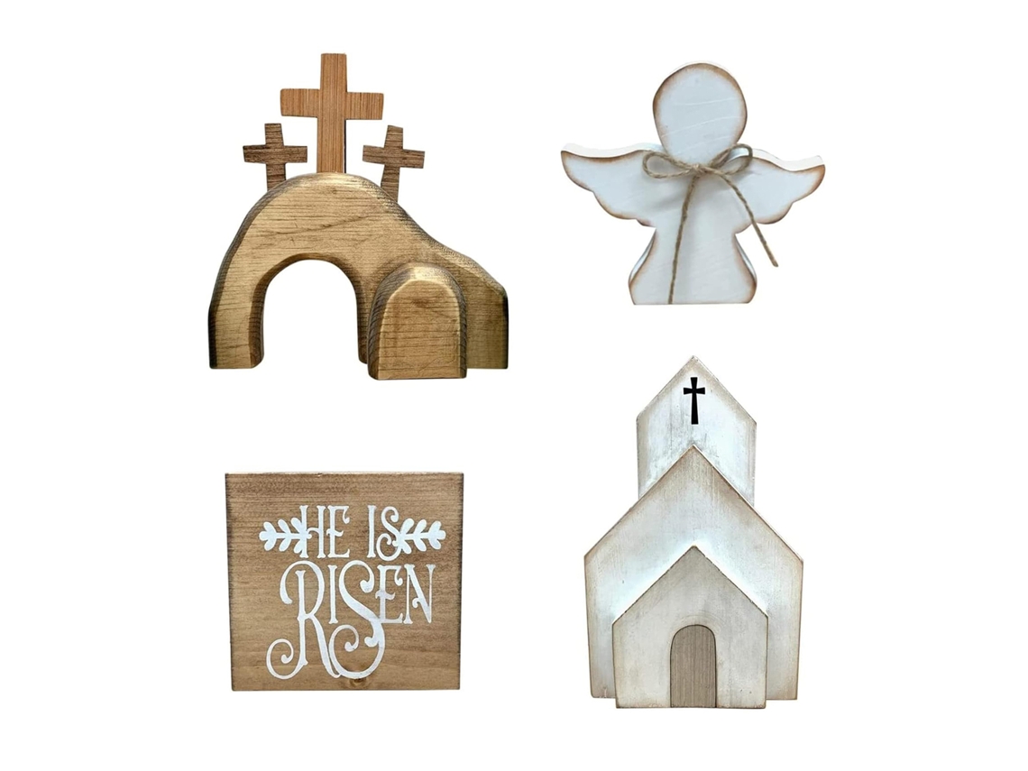 Decoración para el hogar: Bandeja laminada con ángel de Pascua