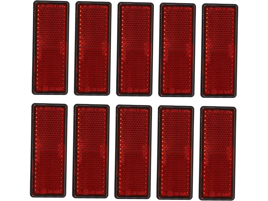 10 Peças De Faixas Refletoras Autoadesivas Vermelhas Para Carros