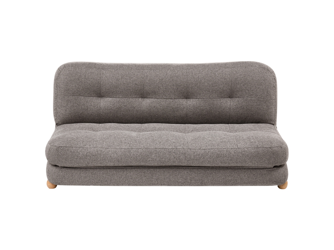 Sofá-cama Beliani Esbjerg De Linho Sintético Cinzento 133x78x61