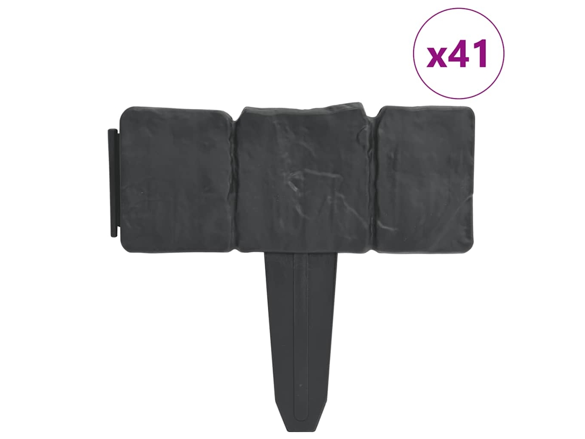 Conjunto 41 Valla plástica VIDAXL Gris Plástico
