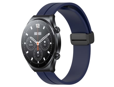 Correa de reloj inteligente para Xiaomi MI Watch S1 22 mm Correa de reloj de silicona con cierre magnético de color sólido (azul medianoche)