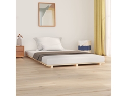 Estructura De Cama Madera Maciza De Pino 135x190 Cm