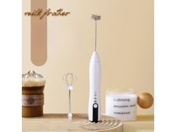 Espumador de leche, batidora eléctrica con 2 varillas, ideal para café, capuchino, chocolate caliente y huevos (claras) Cuich