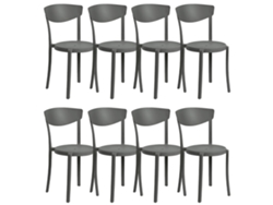 Juego de sillas de diseño BELIANI Vieste de Material sintético Gris 42x38x80
