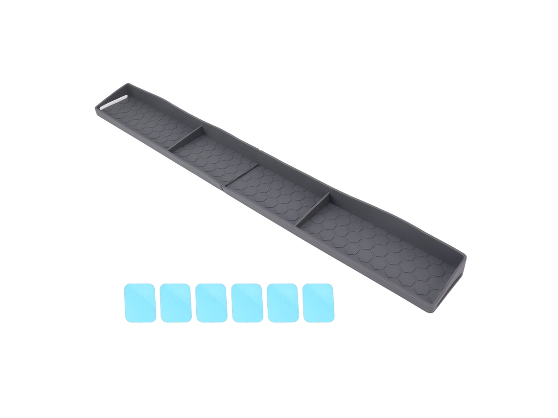 Especiero Magnético Para Cocina Con 3 Compartimentos Funcionales, Silicona Gris, 76 Cm
