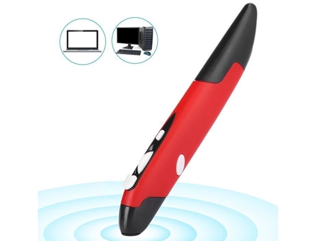 HURRISE Tipo de bolígrafo Mouse Pocket Mouse Stylus Tablet con lápiz óptico USB para PC Teclado de computadora Pr-03 Rojo
