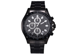 Reloj De Pulsera Analógico Para Hombre Con Calendario De Cuarzo, Brazalete De Acero Inoxidable, Resistente Al Agua, Color Negro Y Azul.