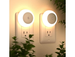 Luz Nocturna Led Blanca Cálida Con Sensor Crepuscular, Para Dormitorio, Baño, Pasillo, Cocina.