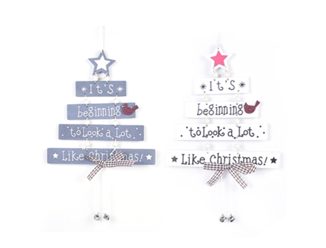 Adornos navideños de madera con forma de árbol de Navidad - Adornos para árboles de Navidad y Adornos navideños de madera