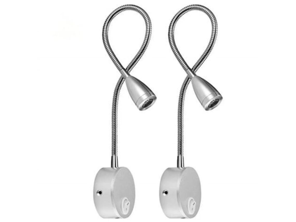 Aplique De Pared Flexible De 3w Con Enchufe E Interruptor Estándar Europeos.