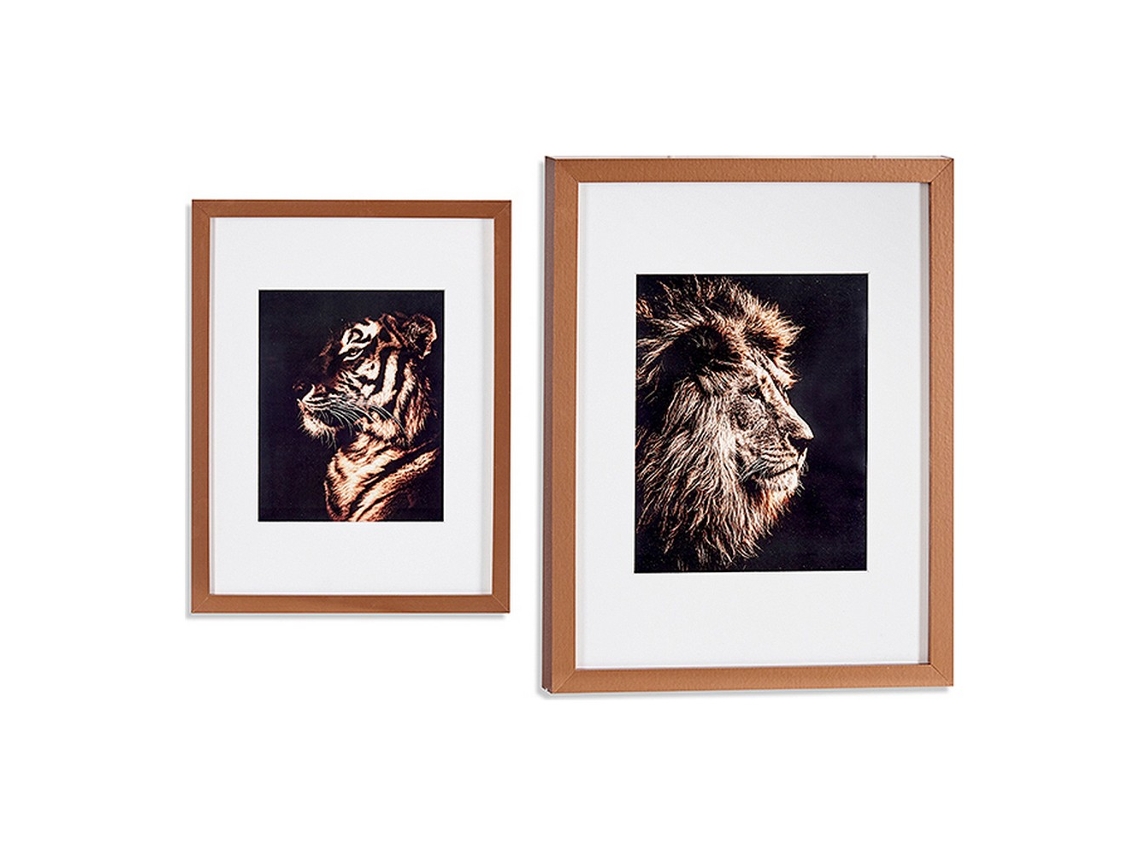 Cuadro GIFT DECOR Tiger Lion Bronze (33 x 3 x 43 cm)