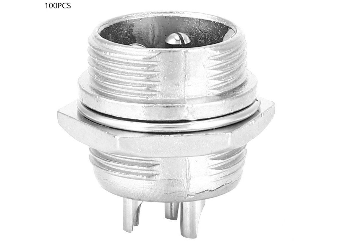 Conector Universal De Enchufe Macho De 3 Pines Para Aviones, 16 Mm, Ip54, Para Equipos Eléctricos, 100 Unidades.