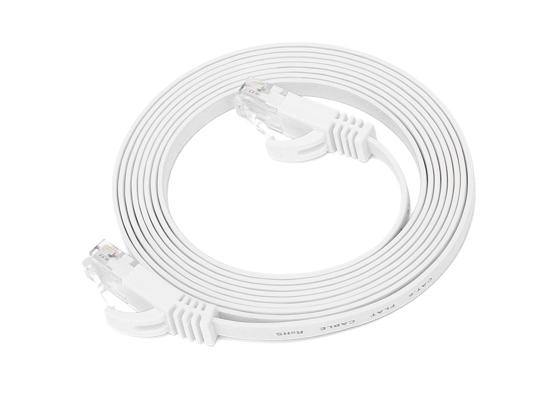 Cable Ethernet Gigabit Cat6 De 2 M, Plano, De Cobre, Par Trenzado, 8 Núcleos, Rj45 Para Red.