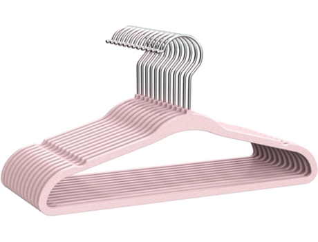 Percha de Resina Infantil Percha Cadete Color Rosa Percha Resina Resistente con Muescas Antideslizantes 28cm Pack 12 Unidades COM-FORT HOUSE