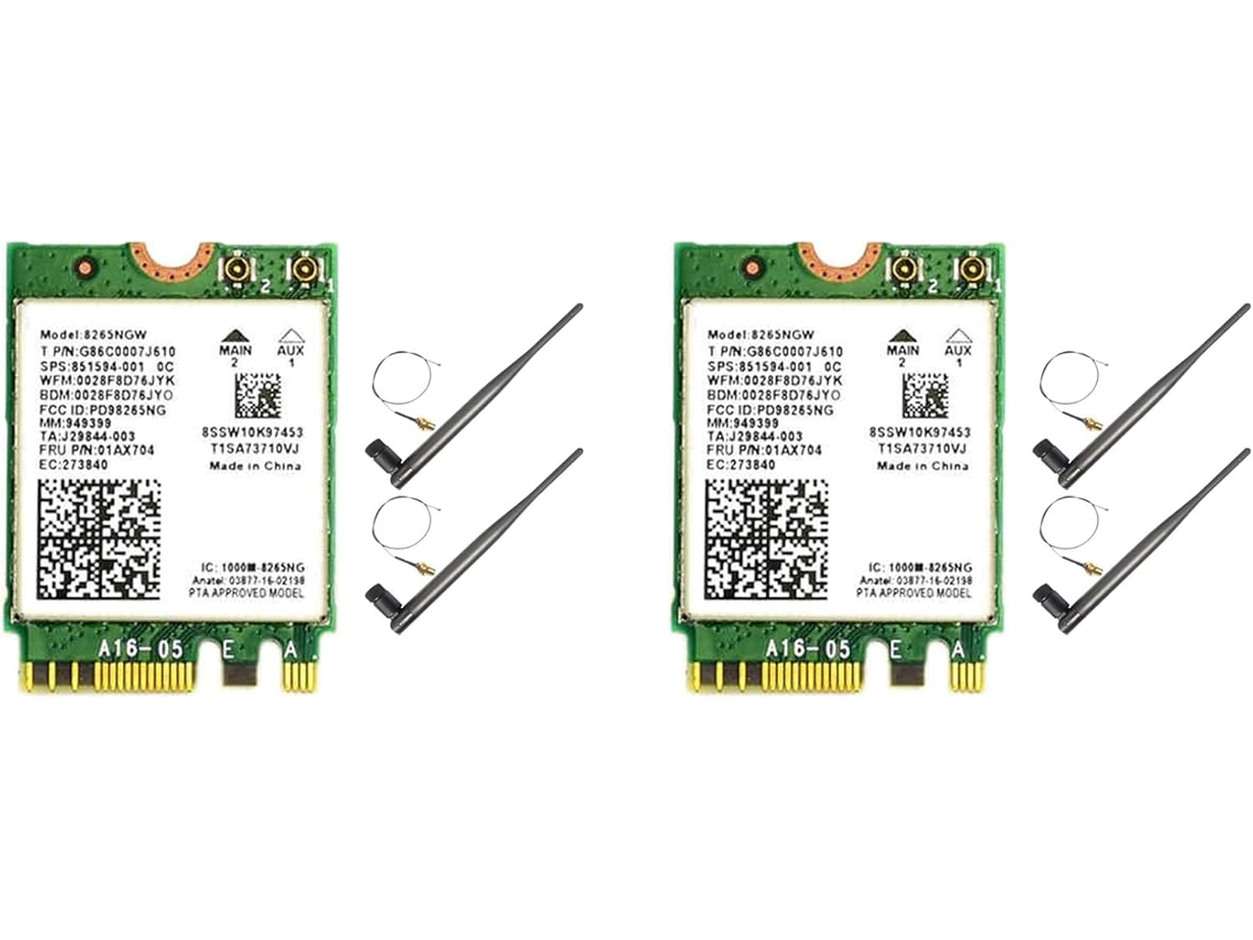 Tarjetas Wifi Ac8265 Con Antena De 6 Db Y Adaptador De Red Para Nano 300mbps 867mbps 2.4ghz 5ghz Dual