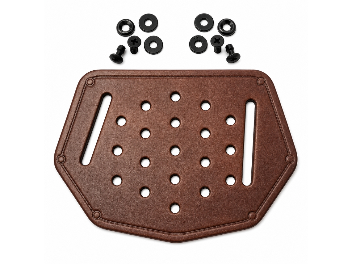 Placa Portadora Polski Cuero Vacuno Marrón 134 X 100 Mm 1 Ud Con Tornillos Para Funda De Cuchillo Edc Ligera Y Portátil