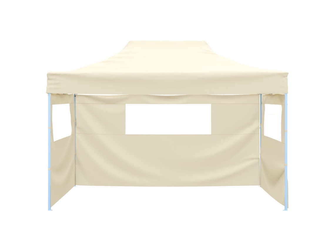 Tienda de campaña plegable de 3 paredes, 3x4,5 m, color crema.