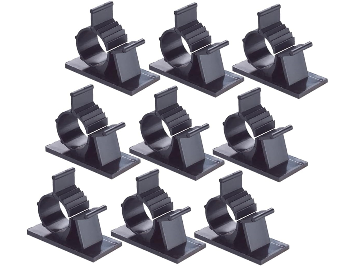 Paquete De 100 Clips Y Ganchos Adhesivos Para La Gestión De Cables.