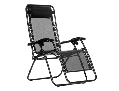 Silla Plegable Tumbona Hamaca Gravedad Cero Negra SOLMAR
