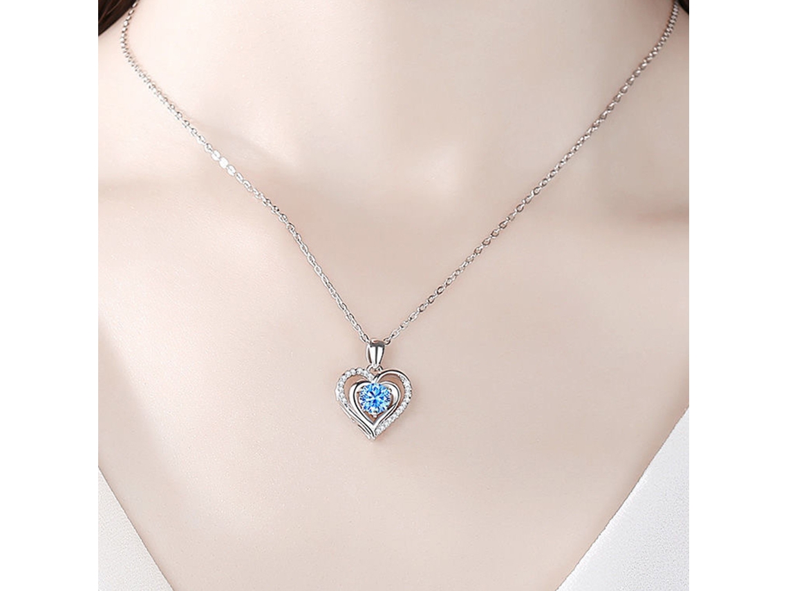 Colgante de corazón sencillo y elegante con pedrería, regalo para el Día de San Valentín.