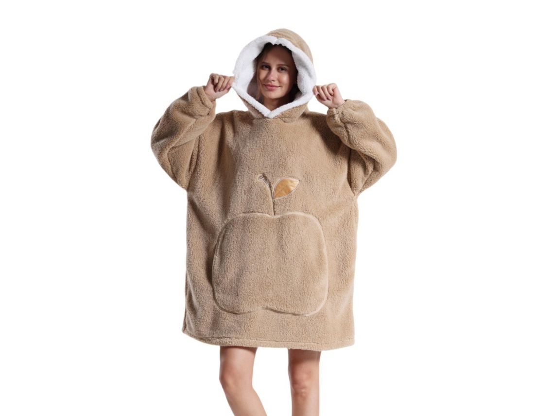 Manta Con Capucha, Sudadera Con Capucha De Felpa, Manta Ponible, Bata De Baño Unisex (caqui) Cuich
