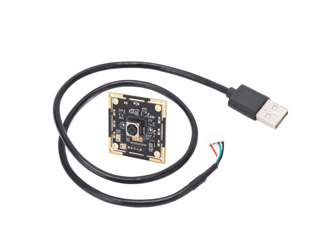 Módulo de cámara de 12 MP sin distorsión con micrófono integrado y enfoque automático para uso industrial.