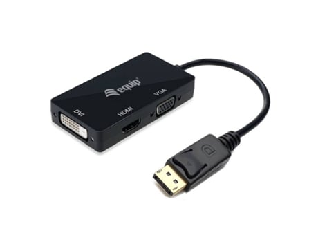 Adaptador Displayport para VGA / HDMI / DVI EQUIP - Negro