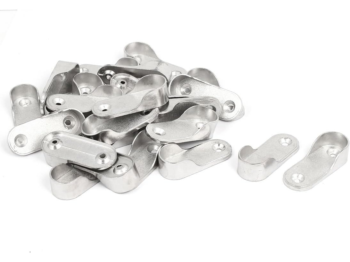 25 piezas para instalación de gabinetes de cocina, soportes de extremo de varilla plateados, conexiones de 16 mm, CHABERLU
