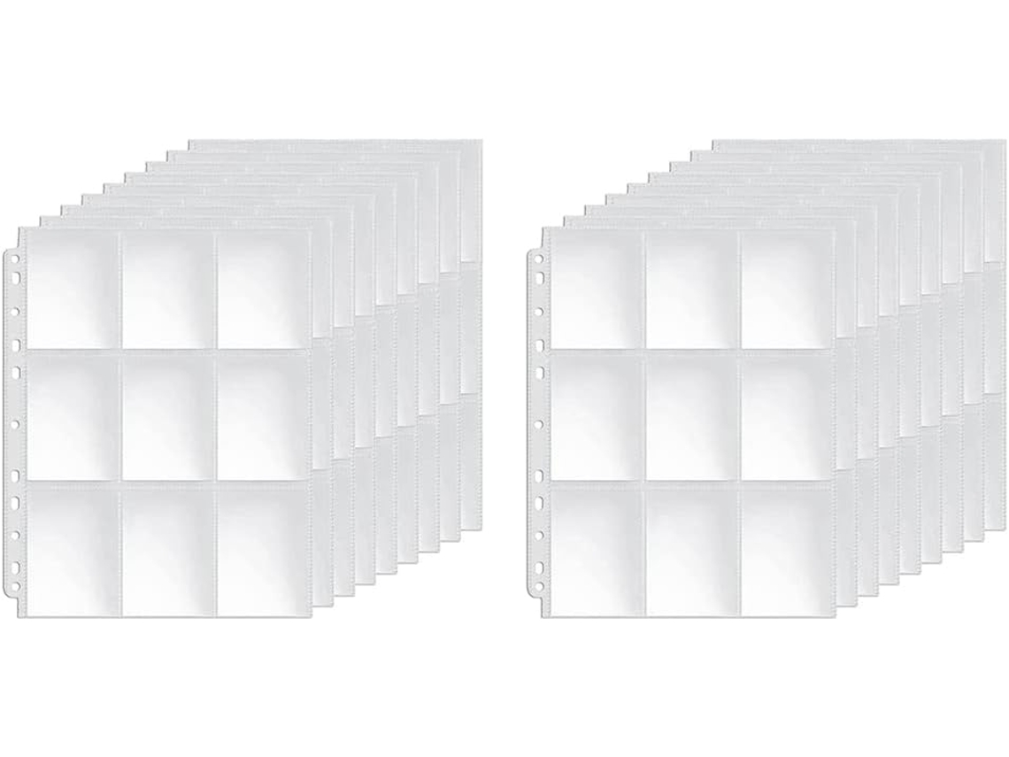 Paquete De 100 Fundas De Doble Cara Para Tarjetas De Intercambio, Fabricadas En Plástico Transparente.