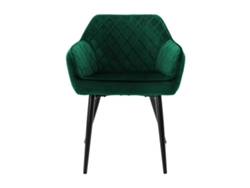 4X Cadeira de Jantar em Veludo Verde Escuro para Sala de Estar/Escritório 80 Cm Ergonómico