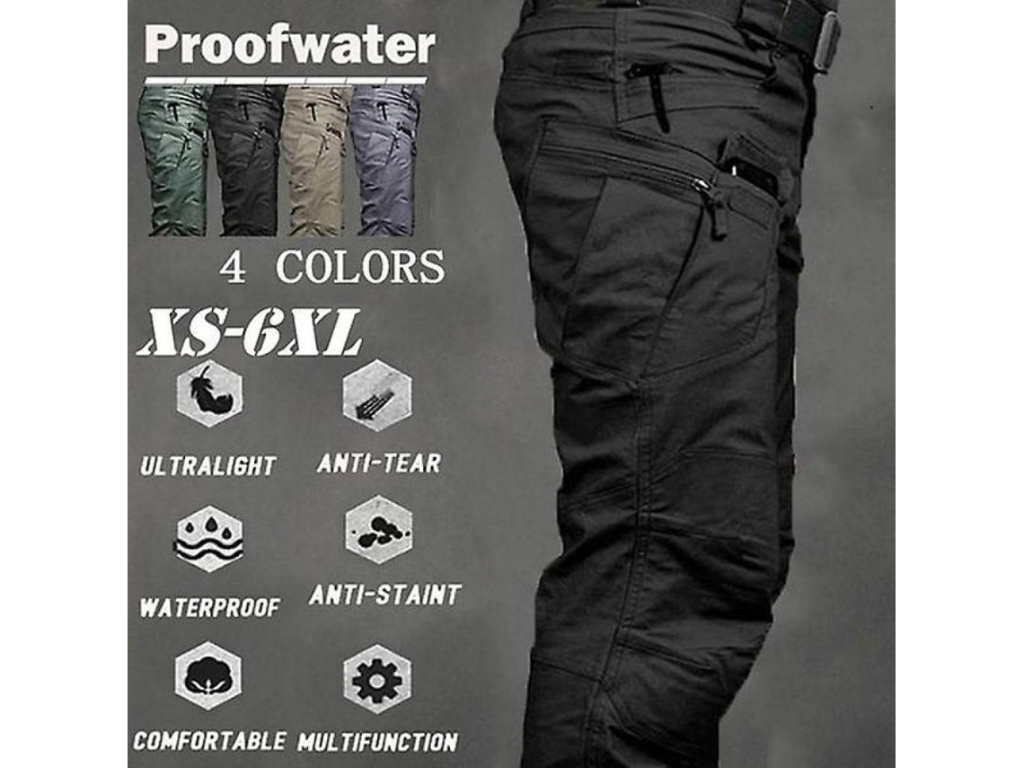 Calça Cargo Tática Reforçada Masculina 2026 com Múltiplos Bolsos para Atividades ao Ar Livre, Trekking e Treinamento, Tamanho M, Preta