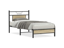 Maison Exclusive - Estructura De Cama Sin Colchón Madera Roble Sonoma 80x200 Cm
