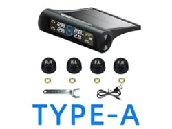 Sistema de monitoreo de presión de neumáticos (TPMS) con 4 sensores, alarma y pantalla inteligente, alimentado por energía solar, para automóviles, SUV y