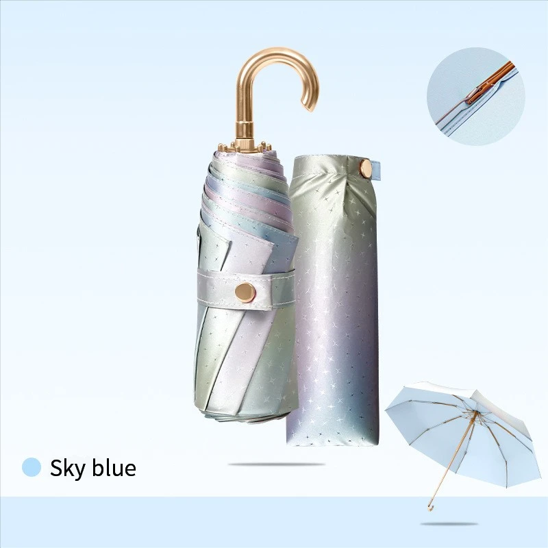 (azul Cielo 8k) Parasol Portátil (parasol De Doble Uso)