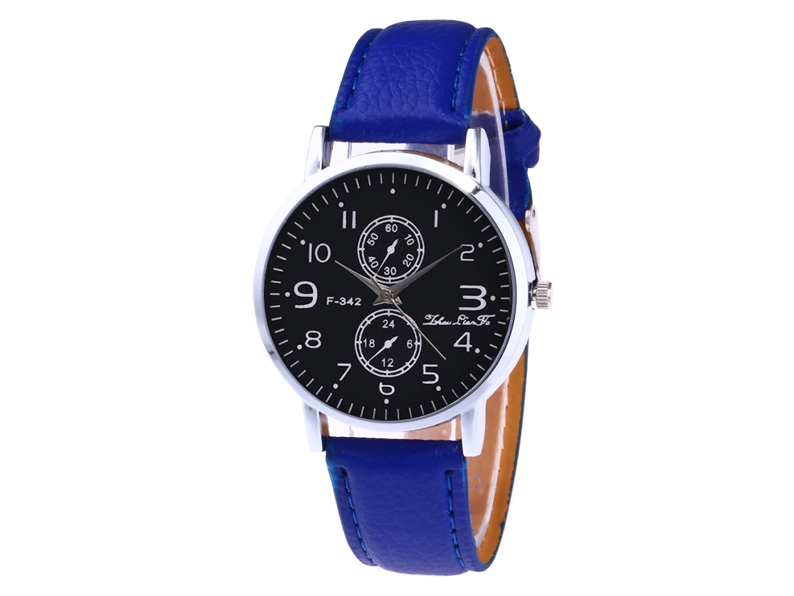 Reloj De Pulsera Coreano Para Hombre Con Correa De Cuero Y Cristal De Zafiro.