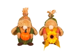 2026-linjou 2 Muñecos De Jengibre Otoño Decoración Accesoorios De Cosecha Navidad Acción De Gracias