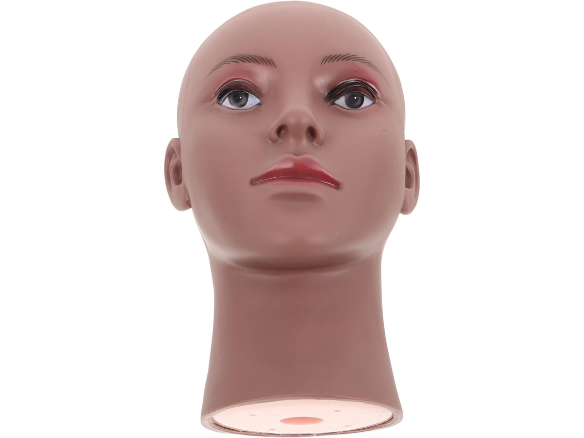 Cabeza De Mannequin Féminine Noire En Pvc 53 Cm Para Pelucas Coiffure Y Présentation De Sombreros...